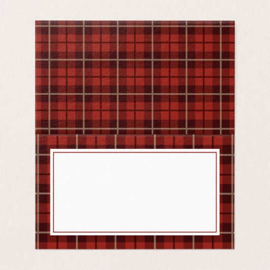 Weihnachtsessen Platzkarte | Kariert (Außenseite Aufgefaltet)