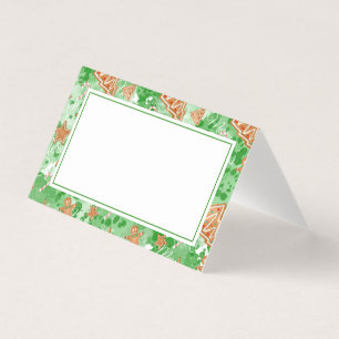 Weihnachtsessen Platzkarte   Lebkuchen und Pinien