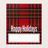 Weihnachtsessen Platzkarte | Urlaub Kariert (Außenseite Aufgefaltet)