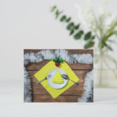 Weihnachtsessen Postkarte (Stehend Vorderseite)