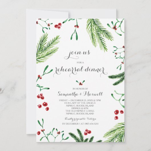 Weihnachtsessen Probe Einladung (Vorderseite)