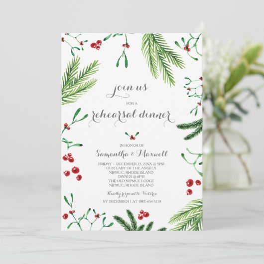 Weihnachtsessen Probe Einladung (Stehend Vorderseite)