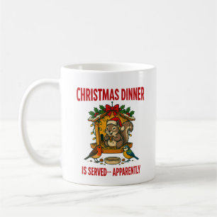 Weihnachtsessen serviert Lustiger Eichhörnchen-Bec Kaffeetasse