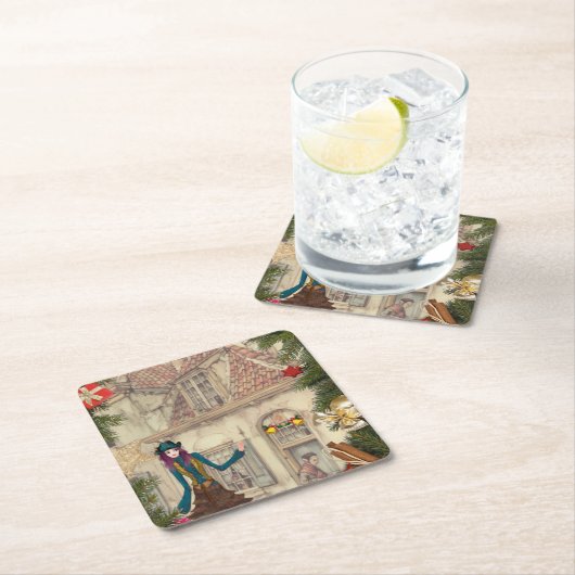 Weihnachtsessen Tischdekor Rechteckiger Pappuntersetzer (Vor Ort)