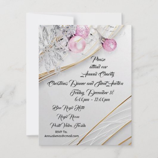 Weihnachtsessen und Stille Auktion Einladung (Vorderseite)