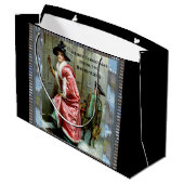 Weihnachtsessen Viktorianisch Große Geschenktüte (Rückseite Schrägansicht)