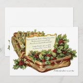 Weihnachtsessen Vintage Einladung (Vorne/Hinten)