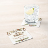 Weihnachtsessen Weiß und Creme Elegant Klassisch Rechteckiger Pappuntersetzer (Vor Ort)