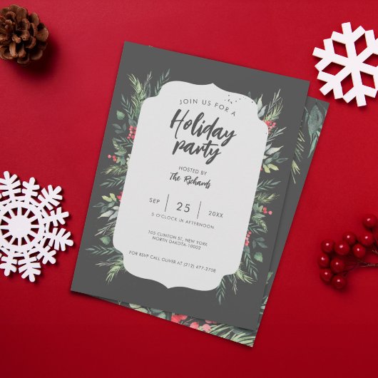 Weihnachtsessen zum Thema Botanisches Foliage - Pa Einladung