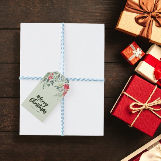 Weihnachtsessen zum Thema Botanisches Foliage - Pa Geschenkanhänger