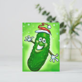 Weihnachtsessiggurke Feiertagspostkarte (Stehend Vorderseite)