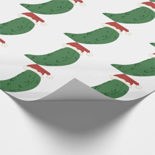 Weihnachtsessiggurke Geschenkpapier (Ecke)