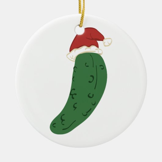 Weihnachtsessiggurke Keramik Ornament (Vorne)