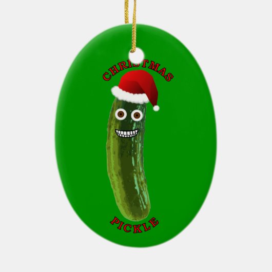 Weihnachtsessiggurken-Baum-Verzierungs-Geschenk Keramik Ornament (Hinten)