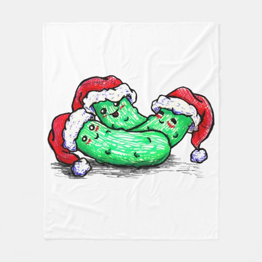 Weihnachtsessiggurken Fleecedecke (Vorderseite)