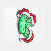 Weihnachtsessiggurken Fleecedecke (Vorderseite (Horizontal))