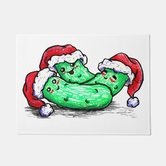 Weihnachtsessiggurken Fußmatte (Vorderseite)