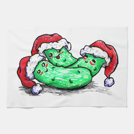 Weihnachtsessiggurken Geschirrtuch (Horizontal)