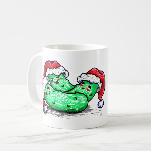 Weihnachtsessiggurken Kaffeetasse (Vorderseite Links)