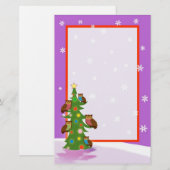 Weihnachtseule Briefpapier (Vorne/Hinten)