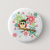 Weihnachtseule Button (Vorderseite)
