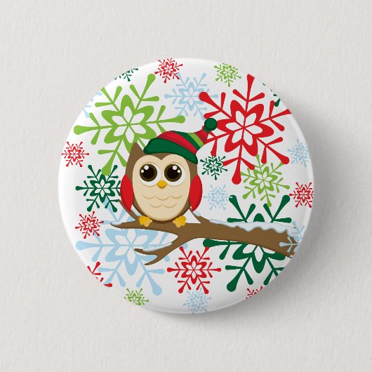 Weihnachtseule Button (Vorderseite)