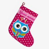 Weihnachtseule Großer Weihnachtsstrumpf (Vorderansicht (hängend))