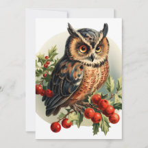 Weihnachtseule im Vintage-Stil