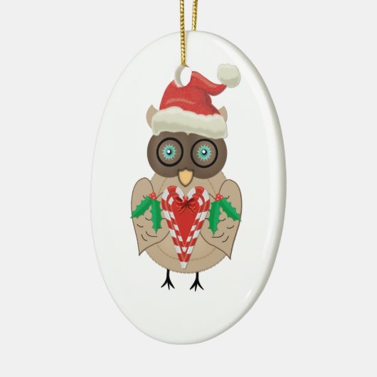 Weihnachtseule Keramik Ornament (Links)