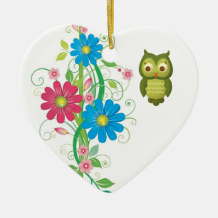 Weihnachtseule Keramik Ornament