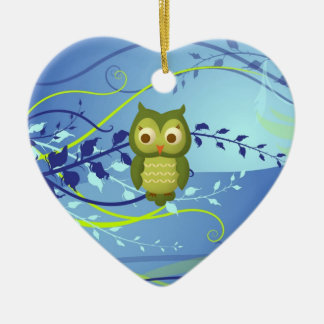 Weihnachtseule Keramikornament