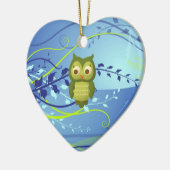Weihnachtseule Keramikornament (Links)