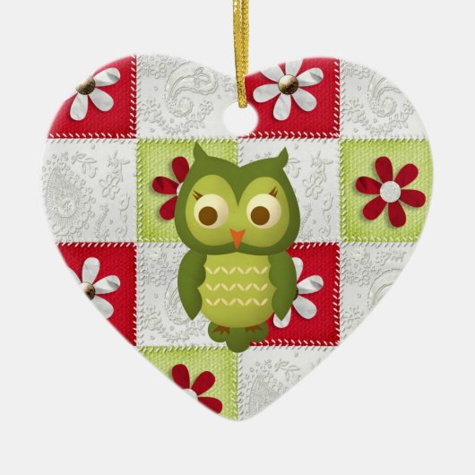 Weihnachtseule Keramikornament (Vorne)