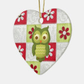 Weihnachtseule Keramikornament (Links)
