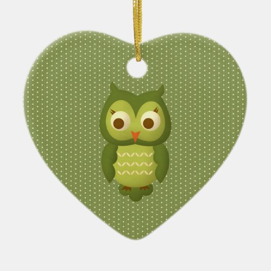 Weihnachtseule Keramikornament (Vorne)