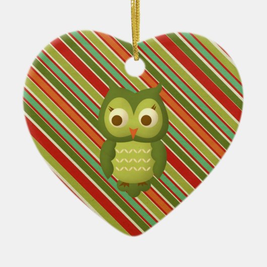 Weihnachtseule Keramikornament (Vorne)