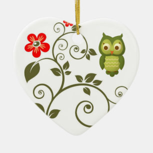Weihnachtseule Keramikornament