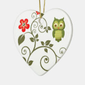 Weihnachtseule Keramikornament (Links)