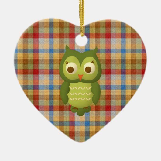 Weihnachtseule Keramikornament (Vorne)