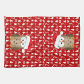 Weihnachtseule mit Weihnachtsmannmütze Küchentuch (Horizontal)
