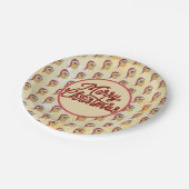 Weihnachtseule Pappteller (Schrägansicht)