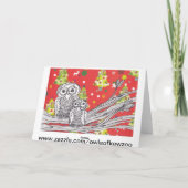 Weihnachtseulen 1 Weihnachtskarte Feiertagskarte (Rückseite)