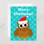Weihnachtseulen-Cartoonpostkarten Feiertagspostkarte (Vorne/Hinten)