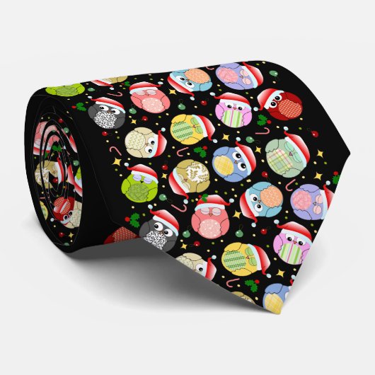 Weihnachtseulen-Entwurf Krawatte (Gerollt)