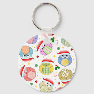 Weihnachtseulen-Entwurf Schlüsselanhänger