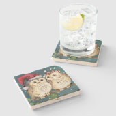 Weihnachtseulen Steinuntersetzer (Seitenansicht)