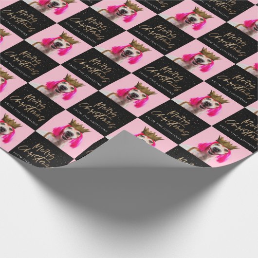 Weihnachtsface Foto Custom Gift Wrap Geschenkpapier (Ecke)
