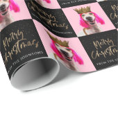 Weihnachtsface Foto Custom Gift Wrap Geschenkpapier (Rolleneckpunkt)