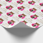 Weihnachtsface Foto Custom Gift Wrap Geschenkpapier (Ecke)