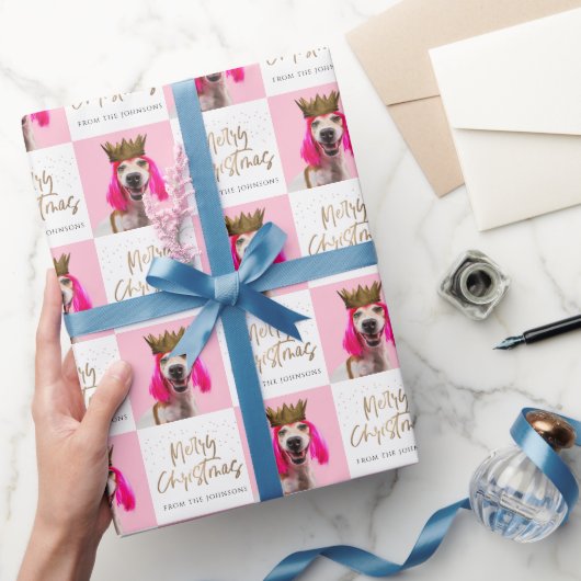 Weihnachtsface Foto Custom Gift Wrap Geschenkpapier (Schenken)